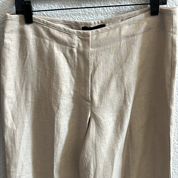 Talbots Heritage 100% Irish Linen Tan Straight Leg Zip Up Pants Size 8 - Picture 2 of 7